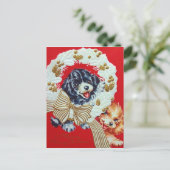 Adorable Vintage Weihnachten Cocker Spanische Welp (Stehend Vorderseite)