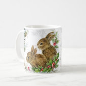 Adorable Vintage Weihnachtsschnee Sonne und Holly Kaffeetasse (Vorderseite Links)