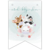 Adorable Virtual Baby Shower Tiere mit Masken Wimpelkette (Dritte Fahne)