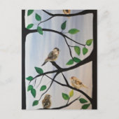 Adorable Vogelmalerei Postkarte (Vorderseite)