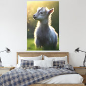 Adorable vollfarbige Kinderziege Graswurzeln Leinwanddruck (Insitu (Schlafzimmer))