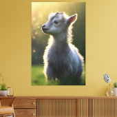 Adorable vollfarbige Kinderziege Graswurzeln Leinwanddruck (Insitu (Wohnzimmer))