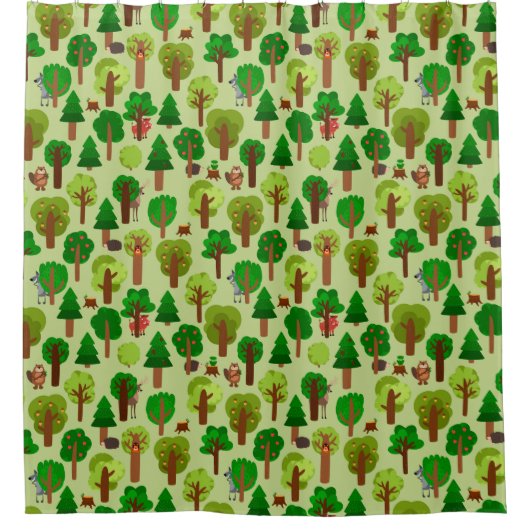 Adorable Waldtiere Duschvorhang (Vorderseite)