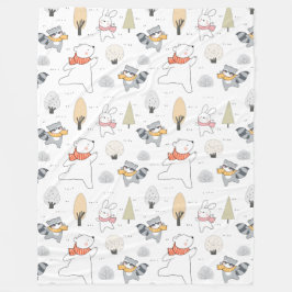 Adorable Waldtiere Fleecedecke