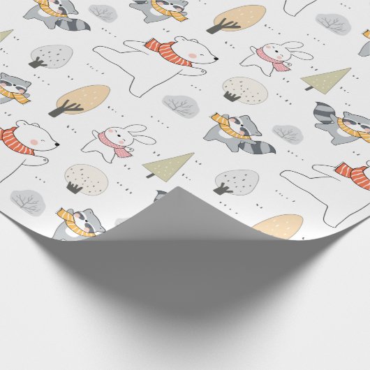 Adorable Waldtiere Geschenkpapier (Ecke)