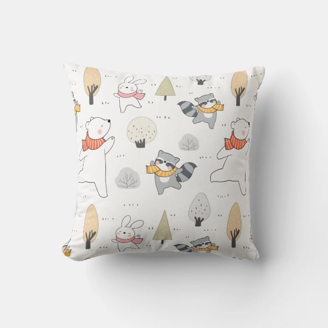 Adorable Waldtiere Kissen (Vorderseite)