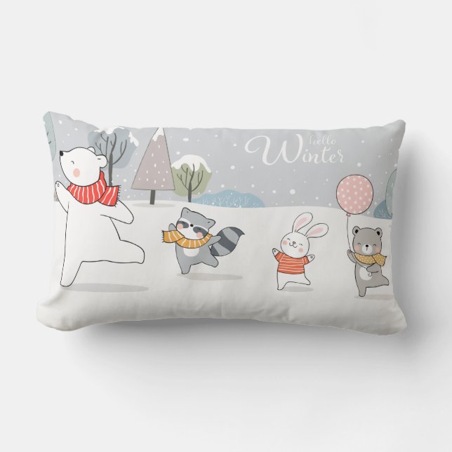 Adorable Waldtiere Lendenkissen (Vorderseite)