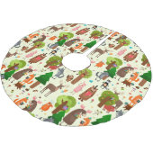 Adorable Waldtiere Polyester Weihnachtsbaumdecke (Schrägansicht)