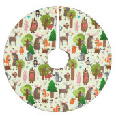 Adorable Waldtiere Polyester Weihnachtsbaumdecke (Vorderseite)