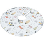 Adorable Waldtiere Polyester Weihnachtsbaumdecke (Schrägansicht)