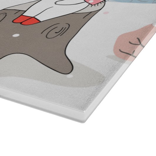 Adorable Waldtiere Schneidebrett (Ecke)