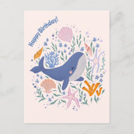 Adorable Wale und Sea Life Postkarte