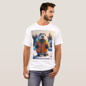 Adorable Walrus in einer gelben Wintercoat T-Shirt (Vorne ganz)