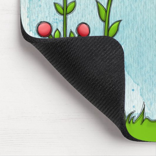 Adorable Wasserfarbe Doodle Blume Mousepad (Ecke)