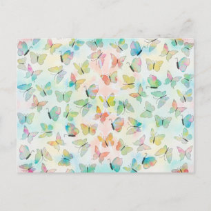 Adorable Wasserfarben Farbe Schmetterlinge Muster Postkarte