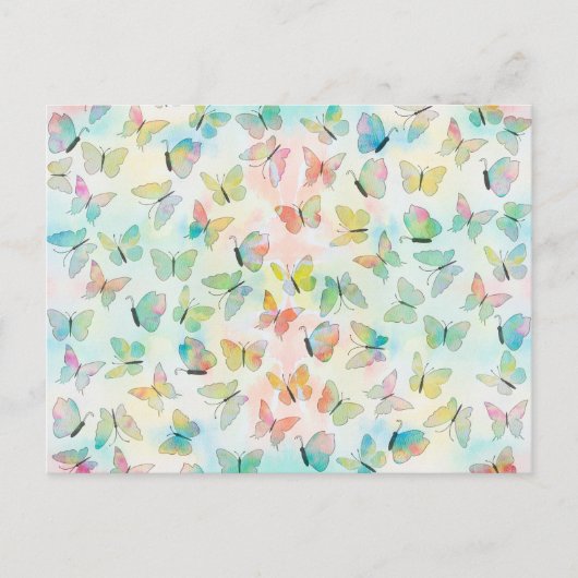 Adorable Wasserfarben Farbe Schmetterlinge Muster Postkarte (Vorderseite)