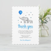 Adorable Wasserfarbenelefone Danke Karte (Stehend Vorderseite)