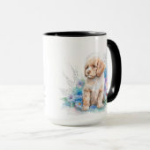 ADORABLE WATERCOLOR APRICOT FRANZÖSISCHE PODLE PUP TASSE (VorderseiteRechts)