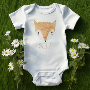 Adorable Watercolor Baby Fox Strampler
