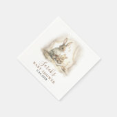 Adorable Watercolor Bunny Baby Shower  Serviette (Ecke)