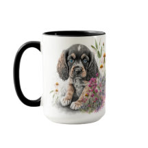 ADORABLE WATERCOLOR COCKER SPANIEL PUPPEL HUND