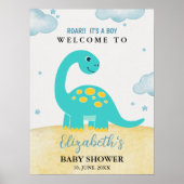 Adorable Watercolor Dinosaur Baby shower boy Poster (Vorne)