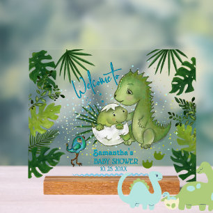 Adorable Watercolor Dinosaurier Baby Dusche Willko Acrylschild
