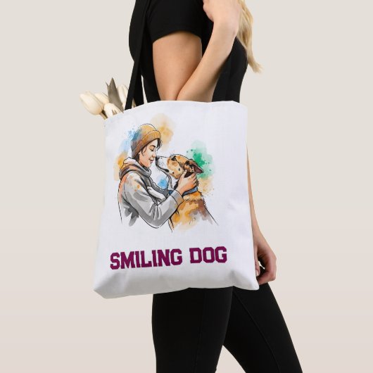 Adorable Watercolor Dog Lover Die besten Freunde Tasche (Von Nahem)