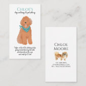Adorable Watercolor Dog Walker Pet Sitter Visitenkarte (Vorne/Hinten)
