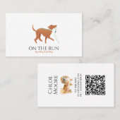 Adorable Watercolor Dog Walker Pet Sitter Visitenkarte (Vorne/Hinten)