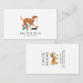 Adorable Watercolor Dog Walker Pet Sitter Visitenkarte (Vorne/Hinten)