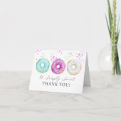 Adorable Watercolor Donut Themed  Dankeskarte (Vorderseite)