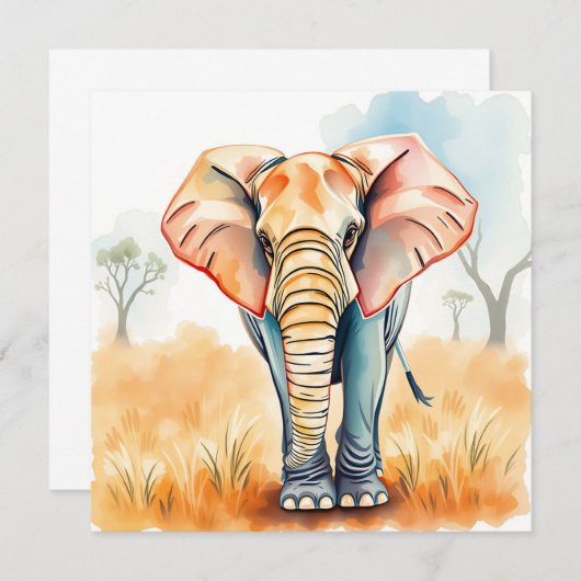 Adorable Watercolor Elephant (Vorne/Hinten)
