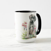 ADORABLE WATERCOLOR GREAT DANE PUPPY HUND TASSE (VorderseiteRechts)