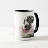 ADORABLE WATERCOLOR GREAT DANE PUPPY HUND TASSE (VorderseiteRechts)