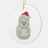 Adorable Watercolor Igel Weihnachten Keramik Ornament (Links)