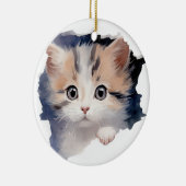 ADORABLE WATERCOLOR KALICO KITZE GESICHT KERAMIK ORNAMENT (Rechts)
