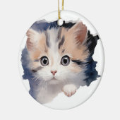 ADORABLE WATERCOLOR KALICO KITZE GESICHT KERAMIK ORNAMENT (Links)