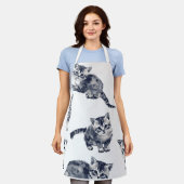 Adorable Watercolor Kitten Muster Niedlich Stilvol Schürze (Getragen)