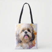 ADORABLE WATERCOLOR LHASA APSO HUND TASCHE (Vorderseite)