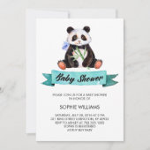 Adorable Watercolor Panda Kinderdusche Einladung (Vorderseite)