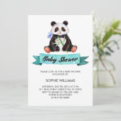 Adorable Watercolor Panda Kinderdusche Einladung (Stehend Vorderseite)