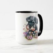 ADORABLE WATERCOLOR SCHNAUZER PUPPY DOG TASSE (VorderseiteRechts)