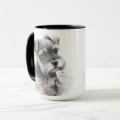 ADORABLE WATERCOLOR SCHNAUZER PUPPY DOG TASSE (Vorderseite Links)