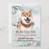 Adorable Watercolor Shiba Inu Weihnachten (Vorderseite)