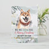 Adorable Watercolor Shiba Inu Weihnachten (Stehend Vorderseite)