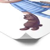 Adorable Watercolor Sleepy | Wall Print Poster (Ecke)