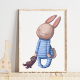Adorable Watercolor Sleepy | Wall Print Poster