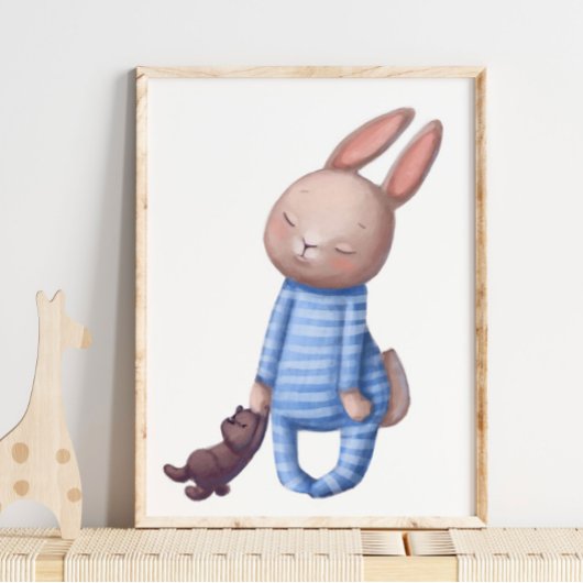 Adorable Watercolor Sleepy | Wall Print Poster