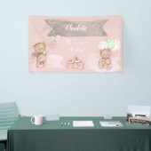 Adorable Watercolor Teddy Bear Baby Dusche Banner (Messeveranstaltung)